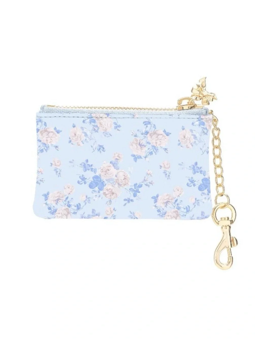 Floral Zip Card Holder Keychain